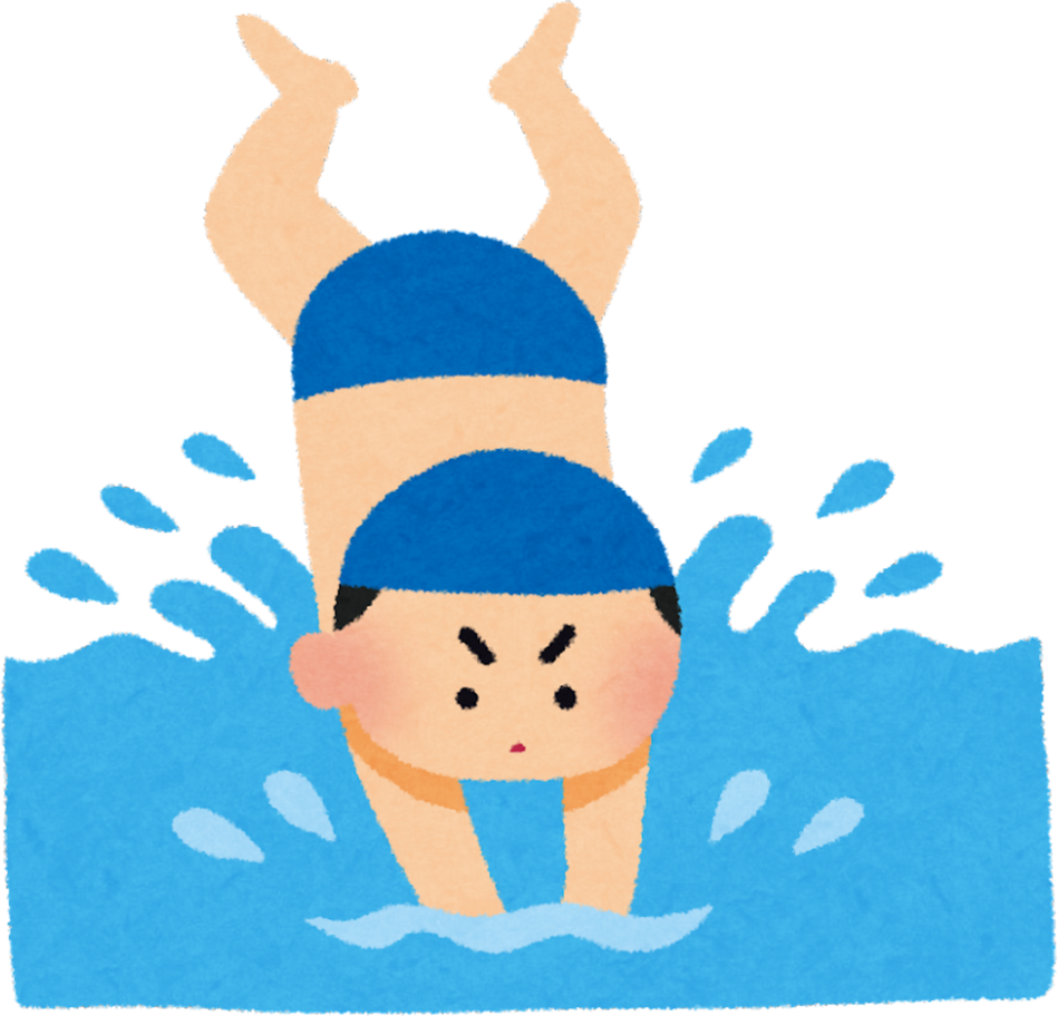 Illustration of a Boy Diving into Water