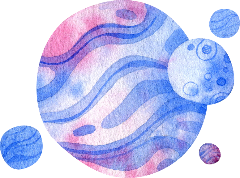 Watercolor illustration. Space. Planet