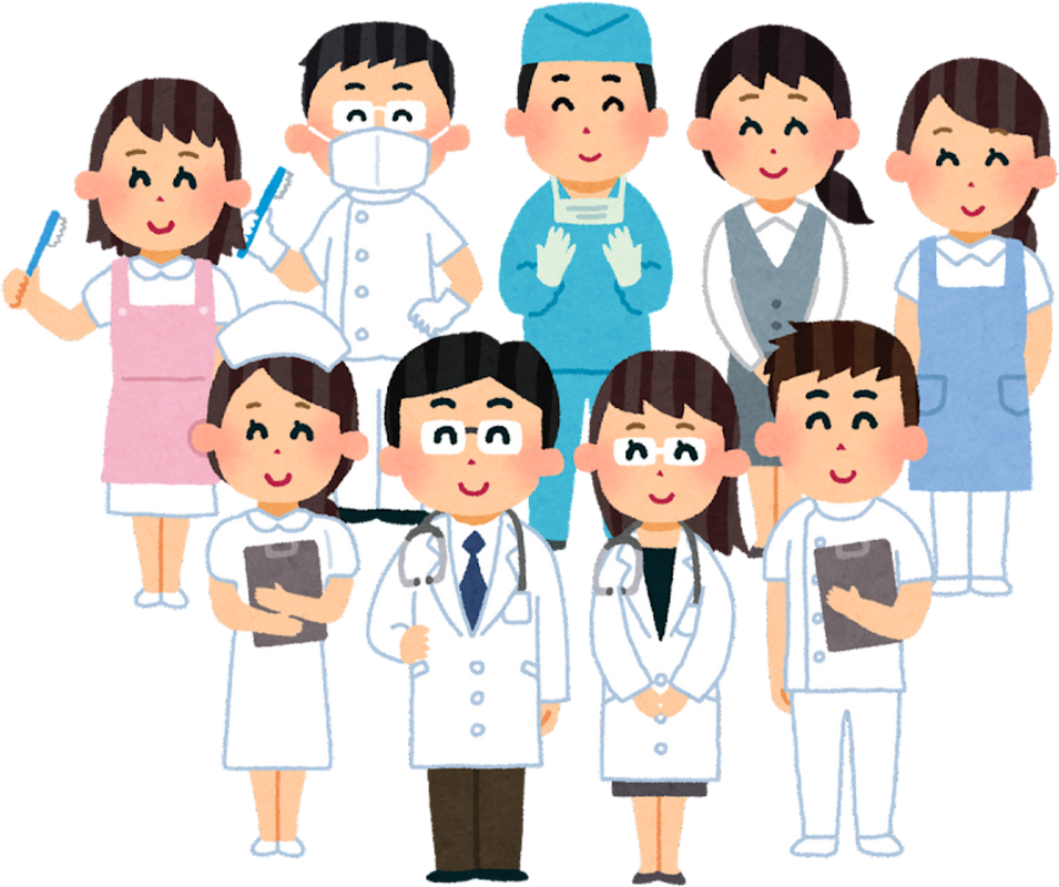 Illustration of Healthcare Team with Various Medical Professionals