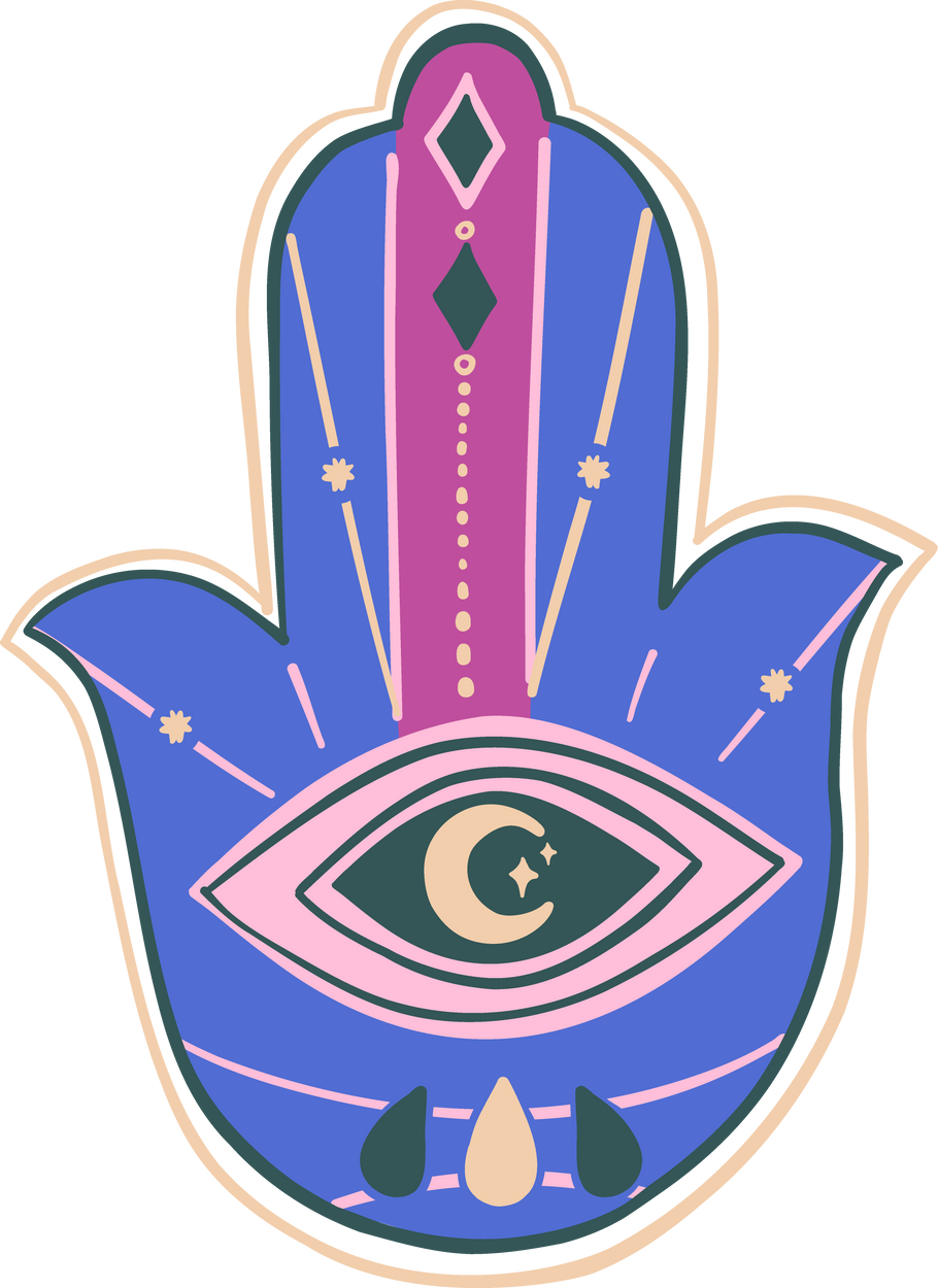 Stylised Abstract Horoscope And Spirituality Hamsa Hand Element